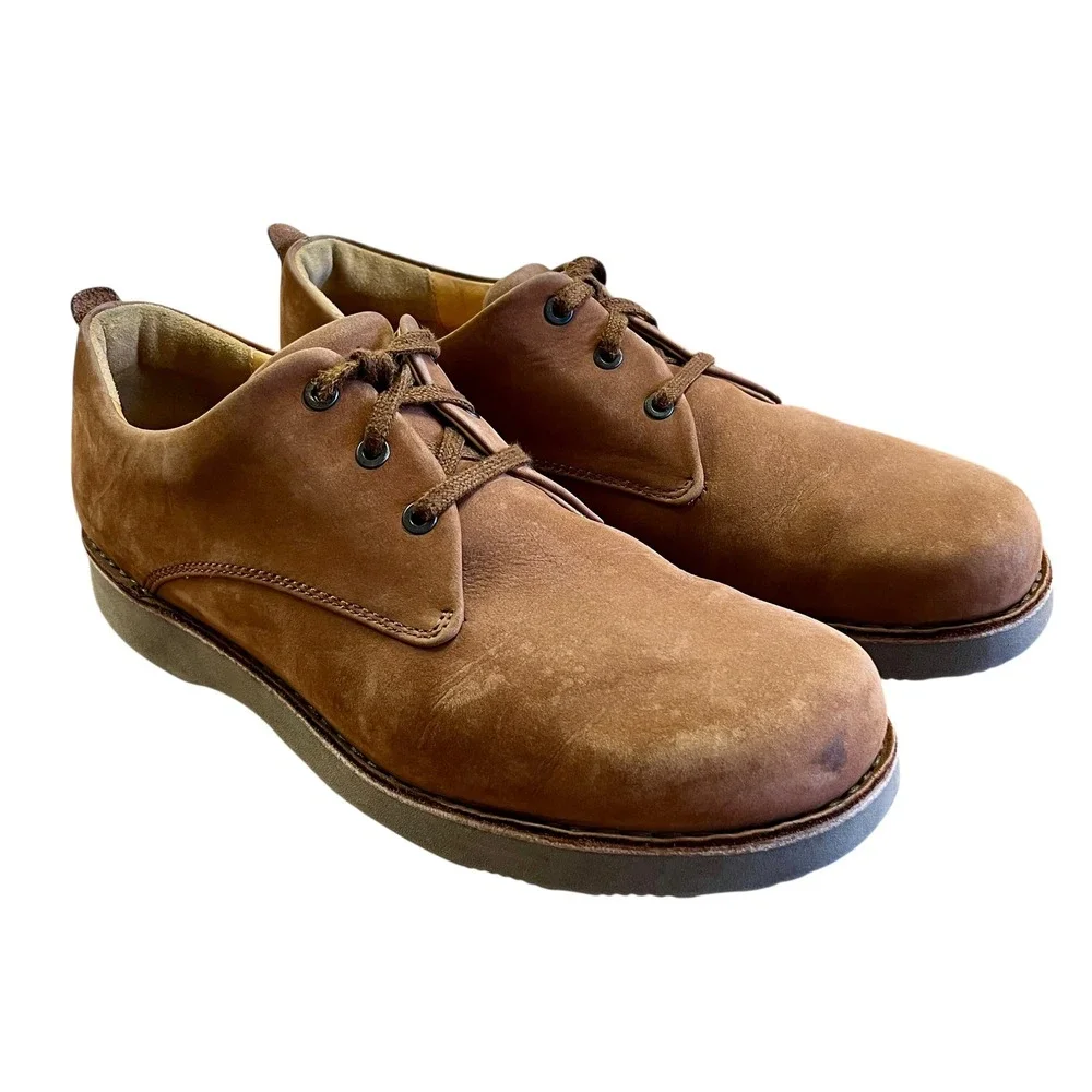 SAMUEL HUBBARD Brown Nubuck Leather Free Oxford Shoes Mens 12‎ Lace Up Vibram